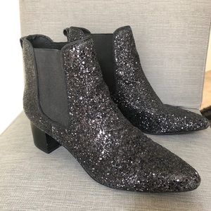 Forever 21 Black Glitter Chelsea boots